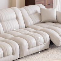 Canapé d'angle électrique inclinable en cuir bouclé Cloud avec ottoman pour salon, maison, appartement