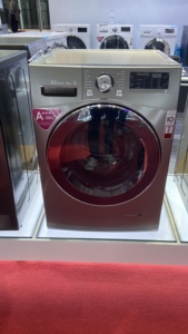 Lave-linge <span class=keywords><strong>à</strong></span> chargement frontal 9 kg, entièrement automatique, moteur <span class=keywords><strong>à</strong></span> entraînement direct, bouton chromé, acier inoxydable, appareil électroménager, <span class=keywords><strong>porte</strong></span> chromée - Product Image 2