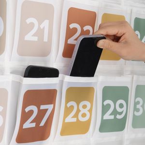 ที่ใส่โทรศัพท์มือถือแบบแขวนผนัง 36 ช่อง สำหรับจัดเก็บในห้องเรียน ติดผนังหรือประตู ทำจากพลาสติกทรงสี่เหลี่ยม - Product Image 3