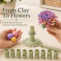 Kit d'outils de modelage de fleurs en argile OEM/ODM avec coupe-pétales et tubes pour l'artisanat en pâte polymère