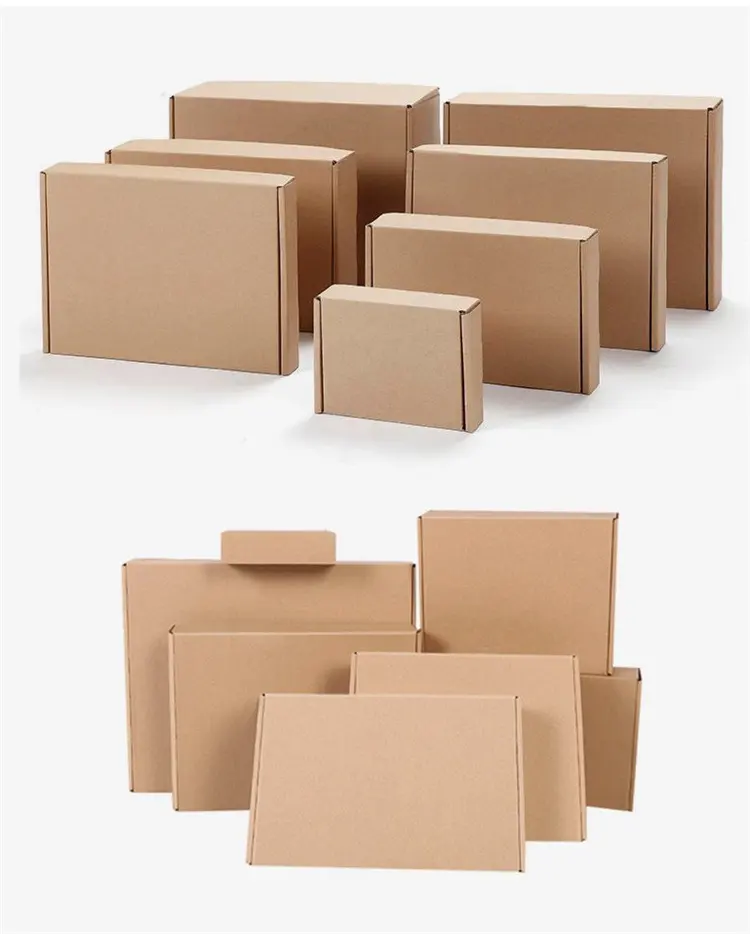 リサイクル可能な在庫サイズクラシックブラウンクラフトメーラー紙包装フォトフレーム用ティアシーリングボックス金属工芸品木製製品