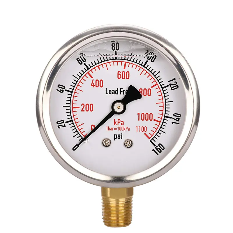 Bourdon Alat Pengukur Tekanan Udara, Alat Pengukur Tekanan Udara, Mekanik, Tabung Bourdon, untuk Media Gas dan Cairan, Manometer, Pengukur Tekanan Vakum