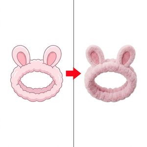 Bandeau <span class=keywords><strong>de</strong></span> spa personnalisé en peluche rose, motif <span class=keywords><strong>lapin</strong></span>, avec volants et oreilles longues, accessoire <span class=keywords><strong>de</strong></span> bain, style <span class=keywords><strong>dessin</strong></span> animé - Product Image 1