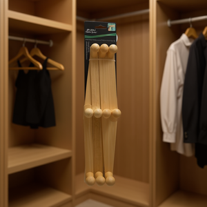 Wooden Clothes Hangers 30 Pack Natural Finish For Wardrobe Use - Product Image 2