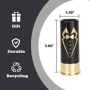 Nouvelle conception, noir, 1,5 oz, calibre 12, en forme de cartouche, mini-gobelet à whisky en plastique épais réutilisable, compatible micro-ondes, pour les fêtes - Product Image 2