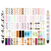Vinyle de transfert UV en gros pour enveloppes de stylos, transferts personnalisés pour marque-pages de stylos à bille, autocollants imperméables