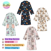 Logo personnalisé Robe pour femmes Peignoir en bambou Robe de style kimono pour la maison Salon Spa Hôtel Utilisation Vente en gros