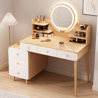 Coiffeuse moderne blanche en bois avec miroir et tiroir lumineux pour chambre à coucher