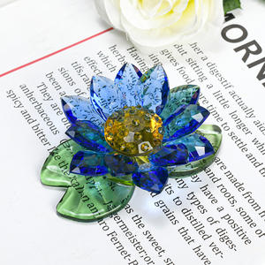 Flor de Loto de Cristal Azul, Decoración para el Hogar, Pisapapeles de Cristal, Figura Decorativa, Centro de Mesa para Bodas, Adorno, Artesanía de Cristal - Product Image 4