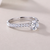 VVS1 D-Color prix de gros 1CT 2CT 3CT bague de mariage de luxe incrustation avec bague de coupe ronde en diamant Moissanite