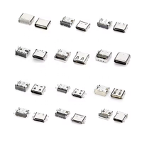 Conector Jinbilai Tipo-C SMD de 6 Pines Hembra/Macho, Superficie Zincada, Recubrimiento de Oro, Carcasa de Acero Inoxidable SUS304, Cobre Fosforado