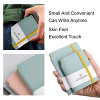 Agenda professionnel portable AI-MICH en cuir PU A7, 96 feuilles, avec sangle élastique, porte-stylo, poche pour carnet