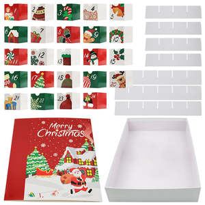स्टॉक थोक पक्ष में पैकेजिंग बॉक्स सफेद कार्डबोर्ड बॉक्स सफेद कार्डबोर्ड पुनर्नवीनीकरण सामग्री 24 दिन क्रिसमस आगमन काउंटडाउन कैलेंडर उपहार - Product Image 5