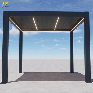 Pérgola de Aluminio Motorizada con Techo de Celosía Impermeable, Gazebo Exterior Personalizado para Jardín, con Tira de Luces LED - Product Image 5