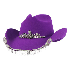 Huayi phương Tây Mũ thời trang cowgril mũ làm từ tốt nhất cảm thấy mũ cao bồi - Product Image 3