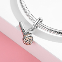Nouveau 925 En Argent Sterling Micro avec Zircon Pendentif Charmes BRICOLAGE Perles Fabrication Ajustement Original Femmes Bracelet Collier Bijoux