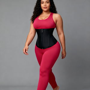 Langqin Women's Thick Breathable Mesh Tulle Corset Waist Cincher Hook-and-Eye Closure Firm Control Custom Logo Position OEM - Product Image 4