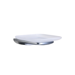 Metalique 50065-CR Portasapone da Bagno Cromato a Forma Speciale, Montaggio a Parete, in Zinco Premium con Vetro Satinato, Design Moderno - Product Image 2