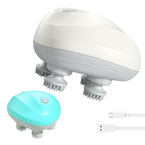 แปรงนวดศีรษะซิลิโคนแบบพกพาไร้สายขนาดเล็ก รุ่น 0728 สำหรับสระผม - Product Image 1