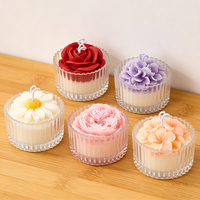 Lilin Aromaterapi Bunga Kedelai Buatan Tangan Modern Desain Mawar Peony Daisy Ramah Lingkungan Dekorasi Rumah Hari Ibu Tahun Baru