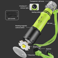 Lampe torche de plongée sous-marine super lumineuse et lampe de camping extérieure étanche IP68 à chargement USB direct, double usage, lampe de plongée