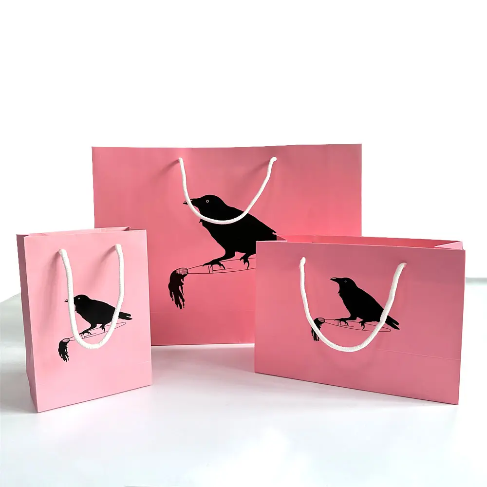 Customized Pink Shopping Gift Paper Bags With Your Own Logo Recycle Packaging Clothing Paper Carry Bag For Small Business