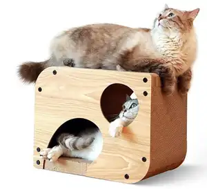 Кошачье скретч-доска кошачье гнездо домашнее игровое встроенное деревянное гнездо для сна