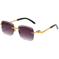 Gafas de Sol Modernas de Lujo Unisex 2026, Montura Metálica Sin Aro, Lentes de PC TR90 Marrón Gris, UV400, Personalizables, Venta al Por Mayor, Forma Cuadrada