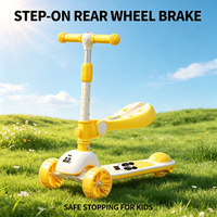 Trottinette à 3 roues pour enfants avec siège, 3,3 kg, légère, pliable, siège rotatif, trois niveaux de hauteur, roues en PU, OEM ODM