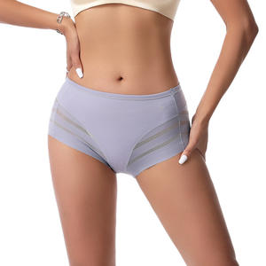 Tangas de punto sin costuras para mujer, de seda helada, de cintura media, talla grande, transpirables, de malla, con encaje sexy, alta elasticidad, Verano 2024, Suministro ODM 10 - Product Image 6