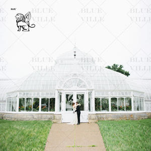 BLVE مخصص حدث كبير في الهواء الطلق معدن الدفيئة الحديد الزفاف شرفة شرفة الزفاف منازل الزجاج المجلفن - Product Image 4