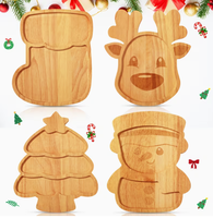 Planche à découper en bois de Noël en forme de pain d'épices, plateau de service pour charcuterie de fêtes, écologique, plateau de fête