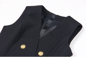 <span class=keywords><strong>Abito</strong></span> da Donna Elegante Tinta Unita Casual <span class=keywords><strong>Mini</strong></span> Corto con Scollo a V a <span class=keywords><strong>Doppio</strong></span> <span class=keywords><strong>Petto</strong></span> Senza Maniche da Ufficio - Product Image 4