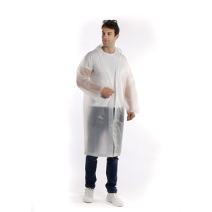 Semi-Transparent White Plastic EVA <strong>Raincoat</strong> Lightweight Breathable Reusable Waterproof Jacket for Outdoor Camping - Product Image 4