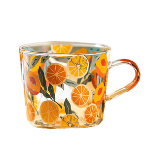 Tazas de Vidrio para <span class=keywords><strong>Café</strong></span>, Jugo y Té con Diseños Botánicos de Frutas Estilo Nórdico, Personalizadas para Hogar y Restaurante - Product Image 2