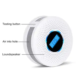 Hot Selling Vervangbare 3 Aa Batterij Rook Alert Rookmelder En Koolmonoxide Fire Alarm Sensor Dc 4.5V Aangedreven