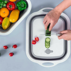 Planche à découper pliable multifonction en PP, panier à légumes pour la cuisine, outil de découpe et de lavage intégré pour les légumes - Product Image 6
