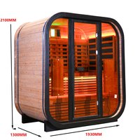 Sauna infrarouge lointain en épicéa finlandais pour 3 personnes, vente directe usine, sauna familial privé extérieur de forme carrée