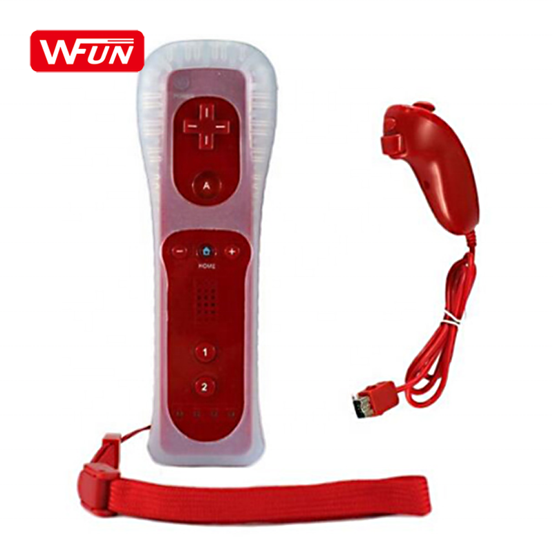 Wii用リモコンコントローラー Motion Plus & Nunchuck 赤/黒/青/灰色