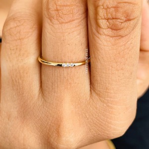 14K ชุดไมโครทองคำแท้สามแหวนเพชรธรรมชาติ - Product Image 4