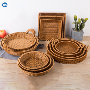 Polywicker rotin <span class=keywords><strong>fruits</strong></span> pain <span class=keywords><strong>panier</strong></span> plateaux <span class=keywords><strong>livraison</strong></span> rapide à la main - Product Image 1