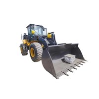 Traktor Mini Multifungsi China Backhoe Loader 4x4 Beban Terukur 5 Ton dengan Pompa Hidrolik