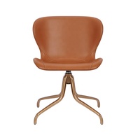 [En stock] Chaise de salle à manger minimaliste rotative en PU - Chaise ergonomique pour le bureau à domicile, les loisirs, les réunions et les études avec support lombaire