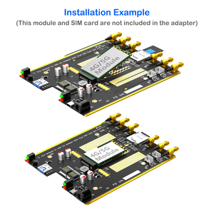Adaptateur M.2 NGFF Key-B pour module <span class=keywords><strong>4G</strong></span>/5G vers <span class=keywords><strong>USB</strong></span> 3.0 avec double ventilateur de refroidissement/double emplacement pour carte SIM et alimentation auxiliaire Type-C et DC 5-12V - Product Image 3