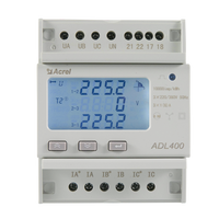 Acrel ADL400 Medidor de energía de riel DIN trifásico de cuatro cables Max 80A Pantalla LCD de conexión directa para cargador EV Solar
