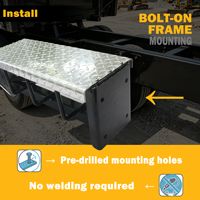 Support de chaînes de pneus de 24 pouces à fixation sur cadre, avec couvercle en aluminium strié verrouillable, pour semi-remorque