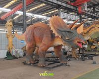 Modèle de dinosaure Triceratops animatronique de 7 m en métal et silicone pour la maternelle, les parcs de trampolines, les jeux éducatifs en extérieur/intérieur