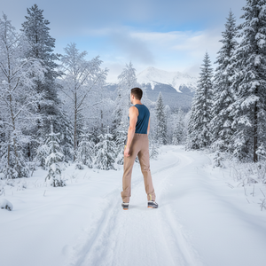 Arunzo Sport invernali leggeri pantaloni da uomo traspirante taglie forti in poliestere a prova di vento con stampa intrecciata in vita intrecciata - Product Image 3