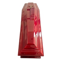 Cofre de Estilo Europeo Simple y Elegante con Tapa Decorativa de Metal con Cruz Pintada en Rojo Brillante