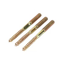 Vis à double extrémité à tête plate métrique pour bois, boulon à suspendre M4-M10 en acier au carbone galvanisé, classe 10.9/12.9, filetage standard